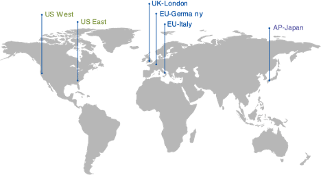 Fig 3. Locations of Xi Cloud DCs around the globe, as of June 2020 