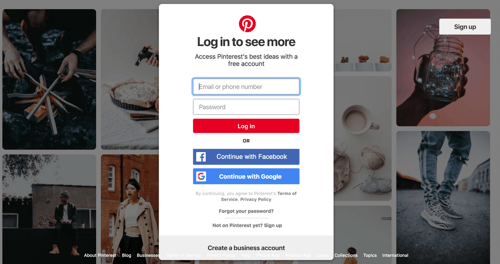 Pinterest Single Sign-on