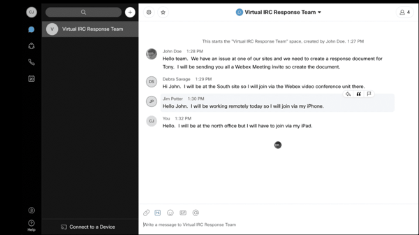 How to collaborate with your virtual incident response team using Webex